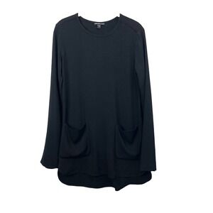 James Perse shift tunic mini dress Size 1 Small black long‎ sleeve